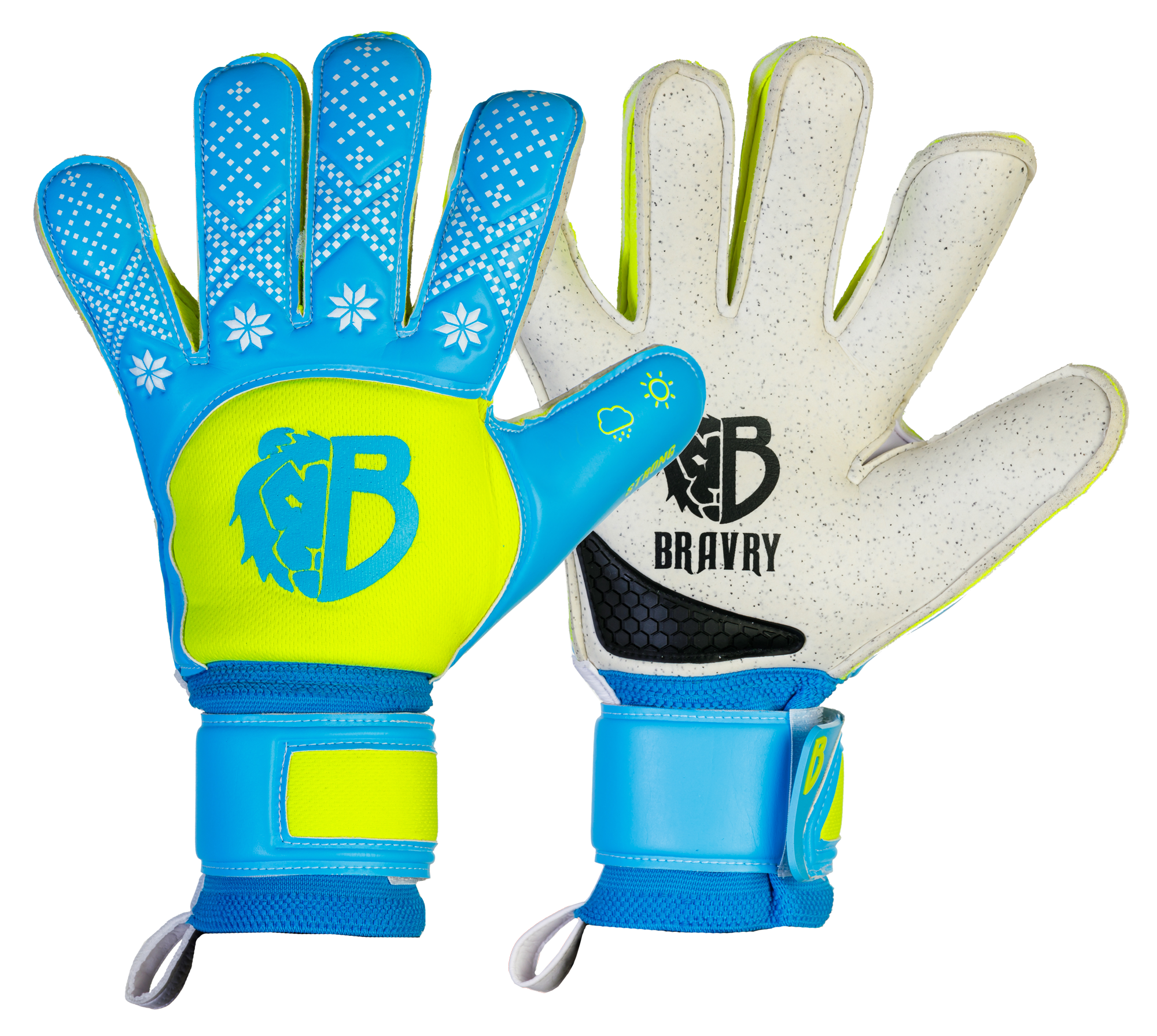 Вратарские перчатки Bravry Strong Blue/Yellow